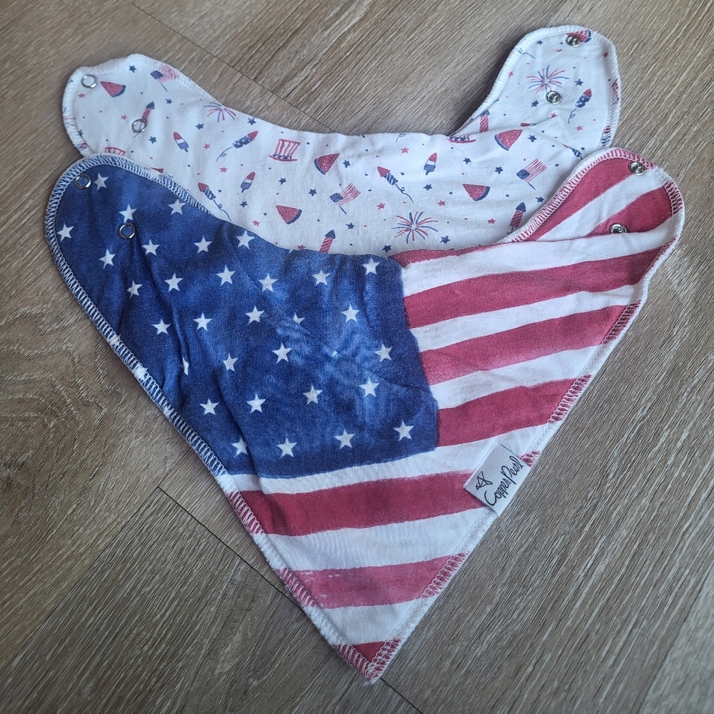 Copper Pearl Set Of 2 Patriot Bandana Bibs